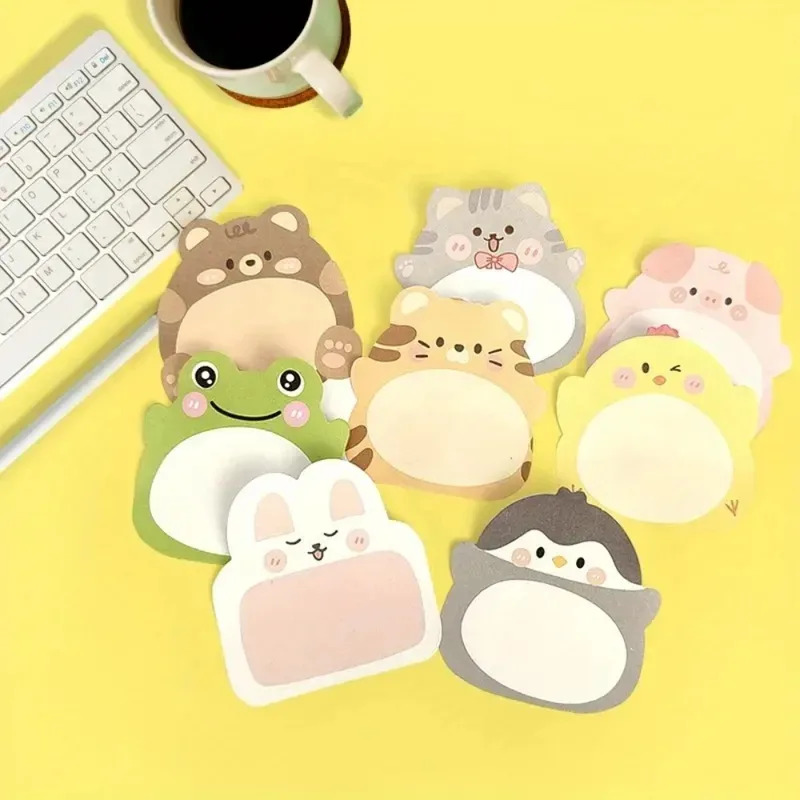8 Pack Standing Animal Sticky Notes Cute Cartoon 3D Design for Office Desk Creative Shape Notepads for Students Work
