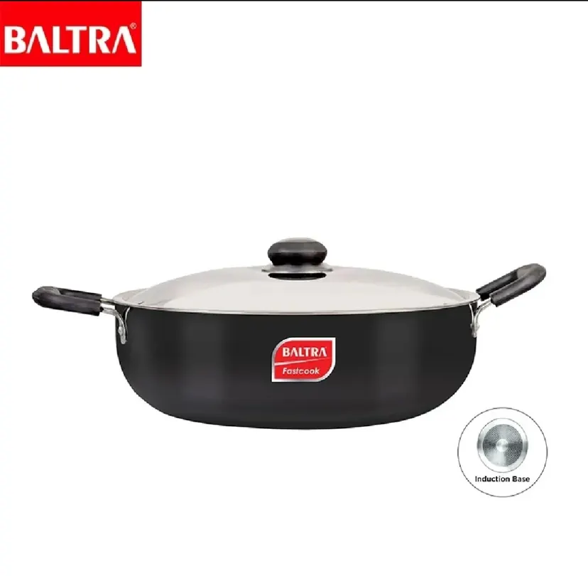 Baltra Induction Base Kadahi Megna 26 CM / Low Oil Cooking / SS Lid