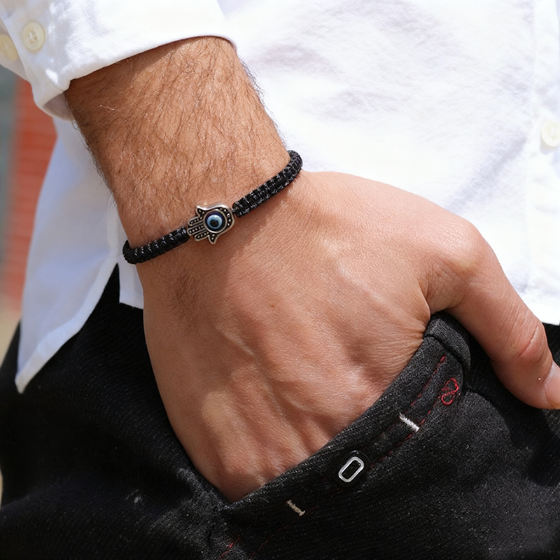 New Fashion Evil Eyes Bracelet For Men Women Handmade Braided Fatima Hand Braclet Meditation Healing Braslet Pulseria Homme