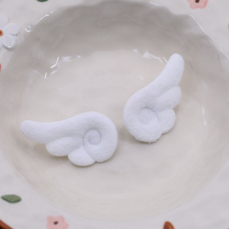 1 Pair Small Angel Wings Brooch Japanese Style Sweet Clothes Decor Y2K Plush Bag Hat Accessories
