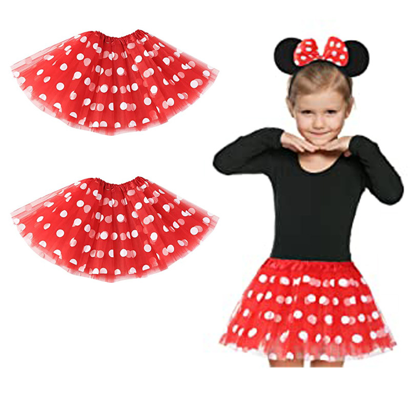 Summer Polka-Dot Top And Skirt Set For Girls