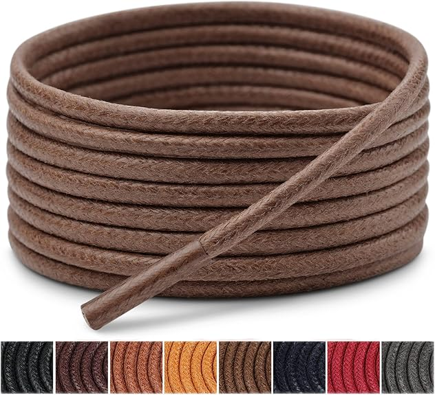 NEW Round Waxed Shoelaces - Waterproof Leather Laces - Men's Waxing Business Boots Shoe Ropes Length 60/80/100/120/140/180 CM
