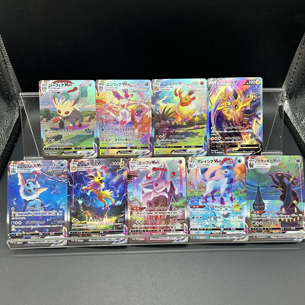 Anime PTCG Japanese Collection Card Eevee Family Umbreon Vmax Eevee Heroes Evolving Diy Skies 095/069 Foil Refractive Flash Card