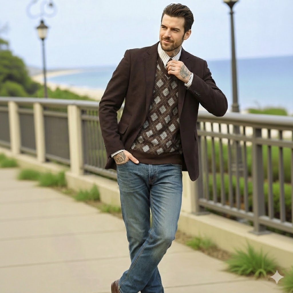 Men's Smart Casual Suede Blazer Vintage Lined Suit Jacket for Office Wear - Street Style M-2XL