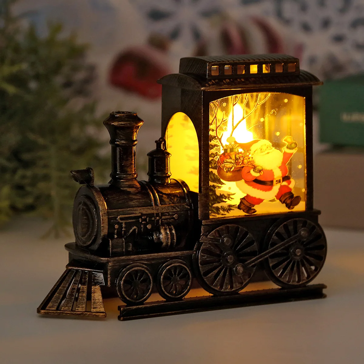 LED Night Light Vintage Train Battery Powered Indoor Outdoor Hanging Lanterns Festive Portable Party Decor Lights