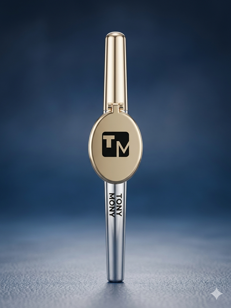​Tony Mony Luxury 2-in-1 Waterproof Eye Liner with Built-in Mirror