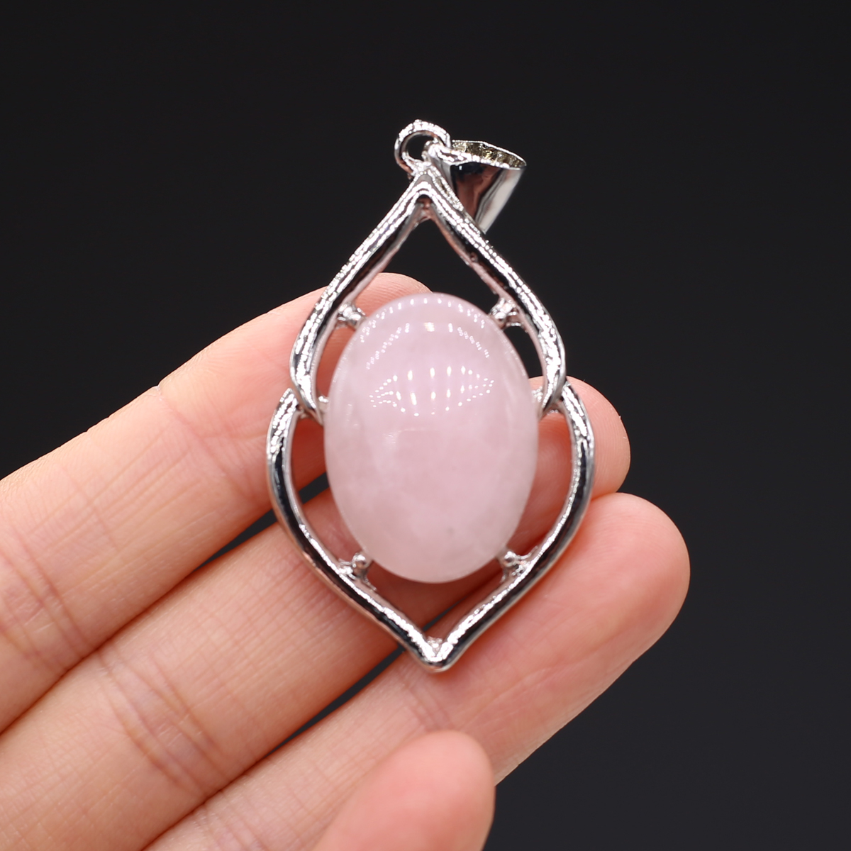 28x54mm Natural Stone Crystal Pendulum Rose Quartz Amethysts Geometric Shape Charms for Jewelry Making DIY Necklace Accessories