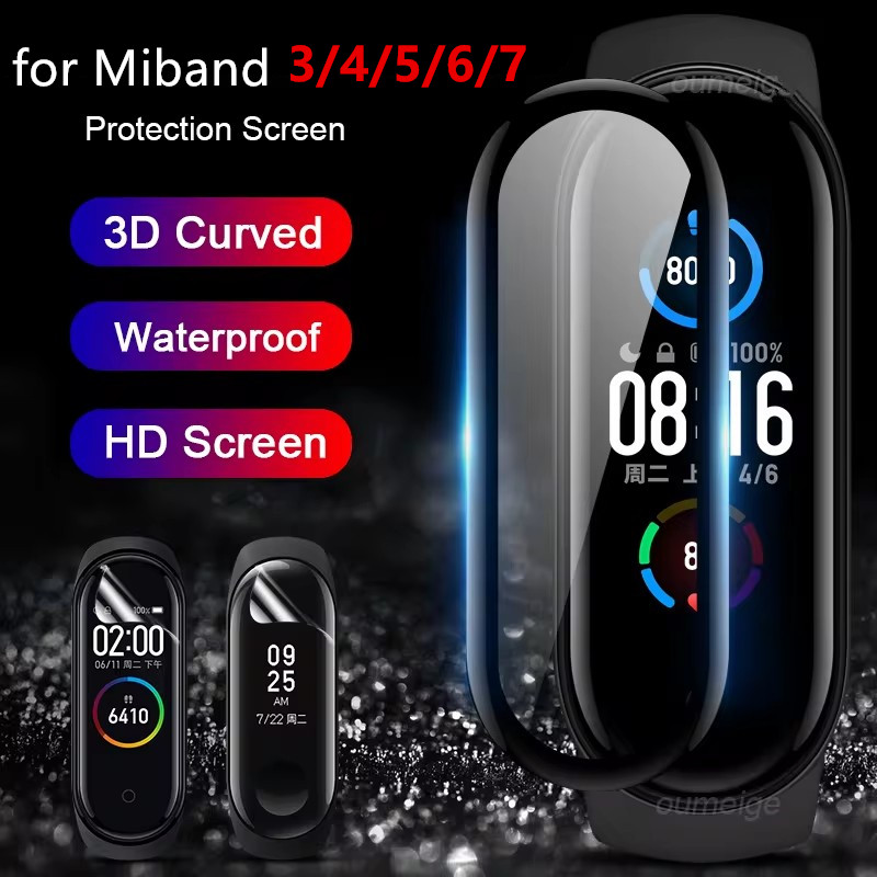 1-5pcs 9D Screen Protective Soft Glass For Xiaomi Mi Band 8 7 6 5 Pro Screen Protector For Miband 7 8 6 5 Cover Smart Watchband
