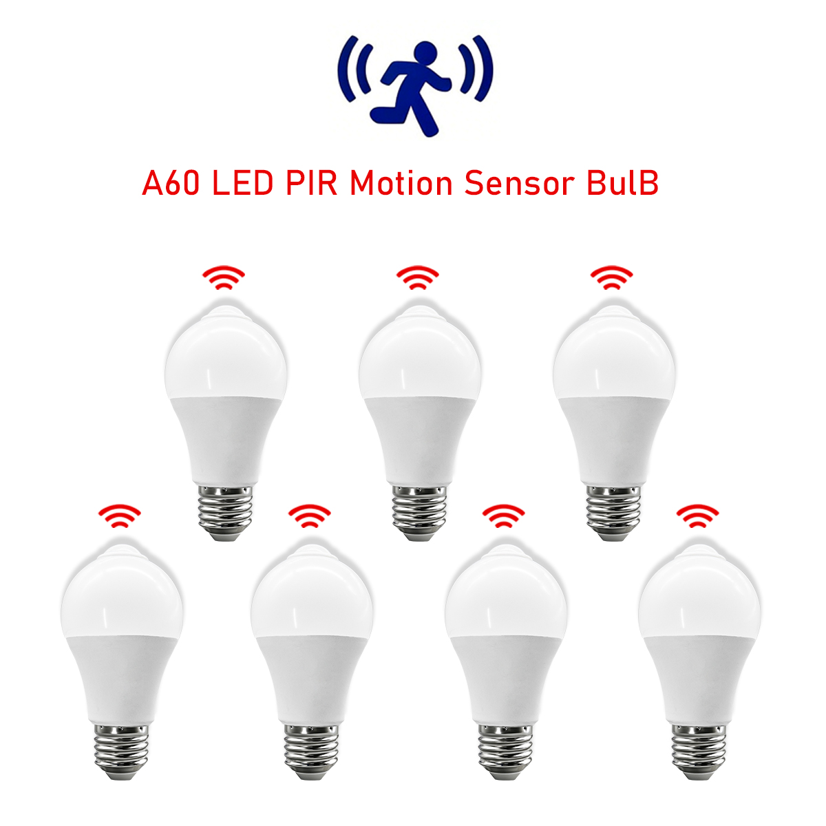 2PCS LED PIR Motion Sensor Bulb AC100-240V Bulbs 10W E27 3000K 4000K 6000K Auto ON OFF for Outdoor Parking Lighting