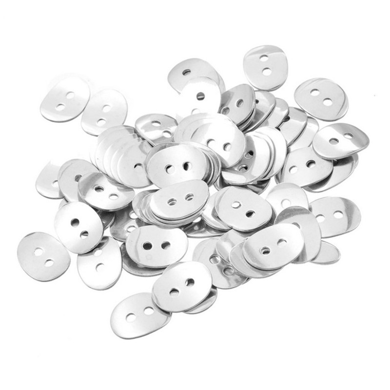 20Pcs Stainless Steel Oval Button Charm Stamping Blank Connectors Findings 14x10.5mm