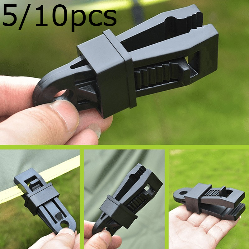 5/10pcs Windproof Outdoor Tent Clips - Heavy-Duty Plastic Safety Clips with Secure Grip, 5x faster Fastening for Camping Tarp