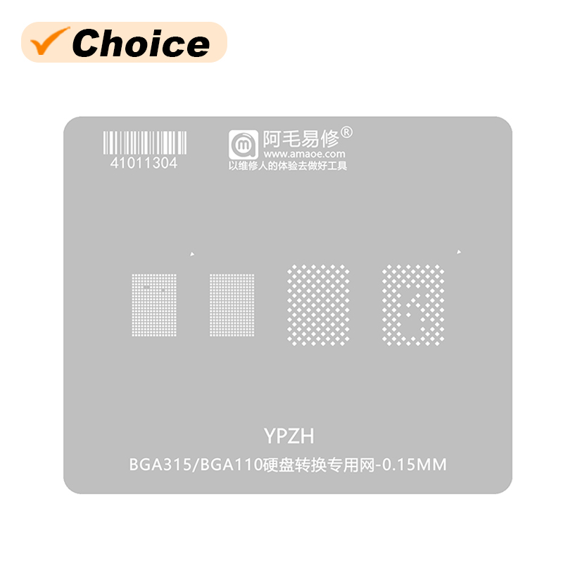 Amaoe YPZH BGA315 BGA110 BGA Reballing Stencil For Phone NAND Hard Disk Conversion Positioning Plate Steel Mesh