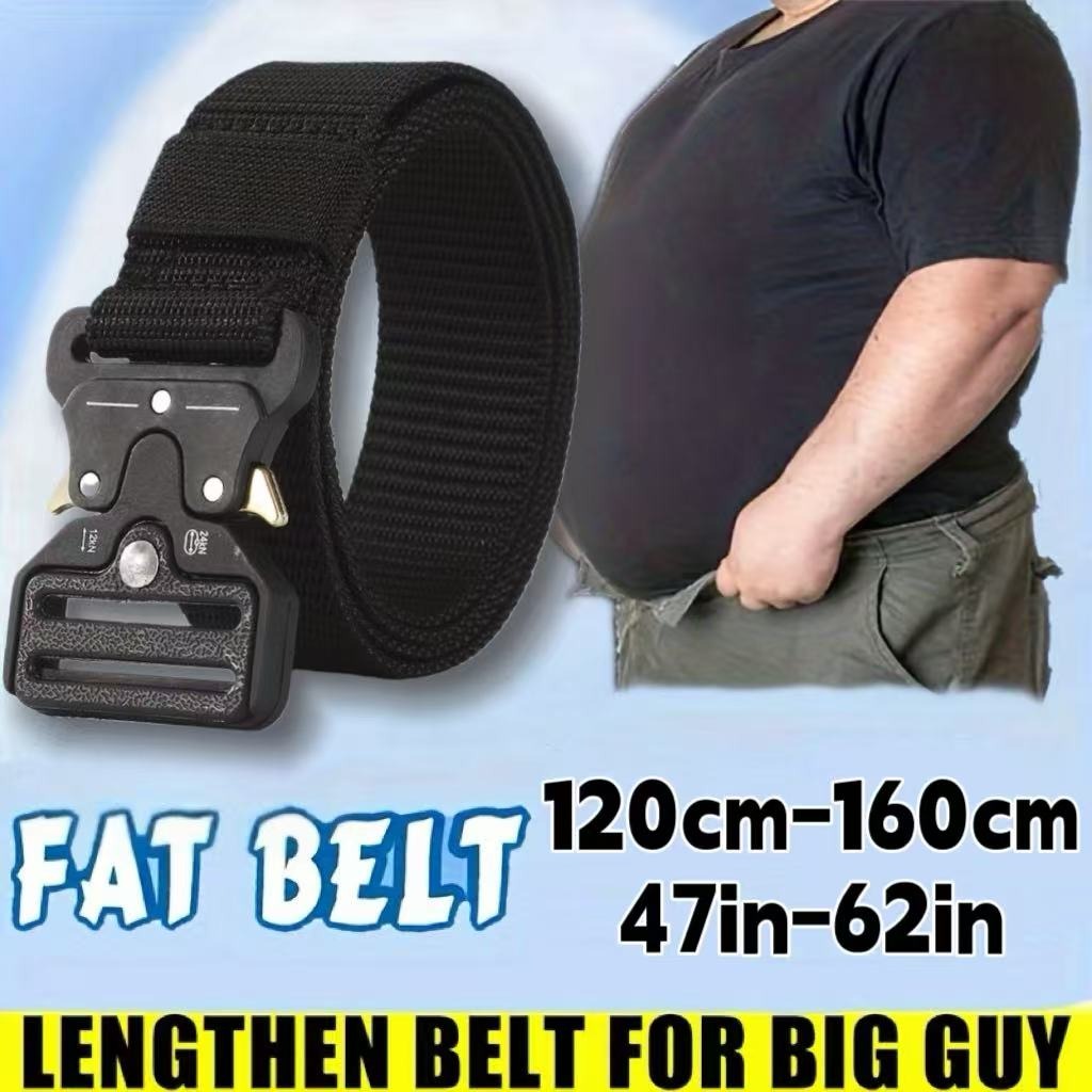 Extra Long Men's Belt 150cm 160cm Big and Tall Heavy Duty Nylon Tactical Belt for Large Men Outdoor Work