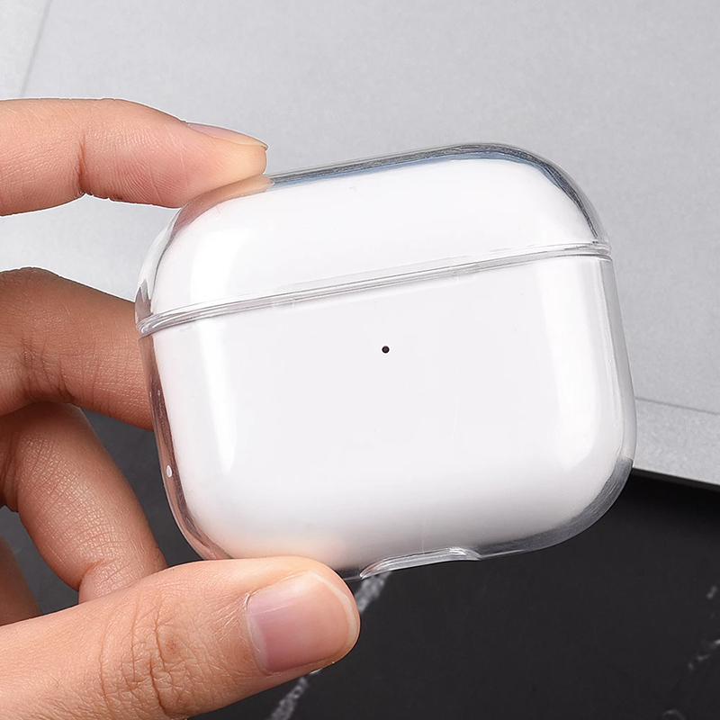 For AirPods 3 Pro Crystal Clear Simple and Transparent Earphone Case with Lanyard Strap Accessories Cover
