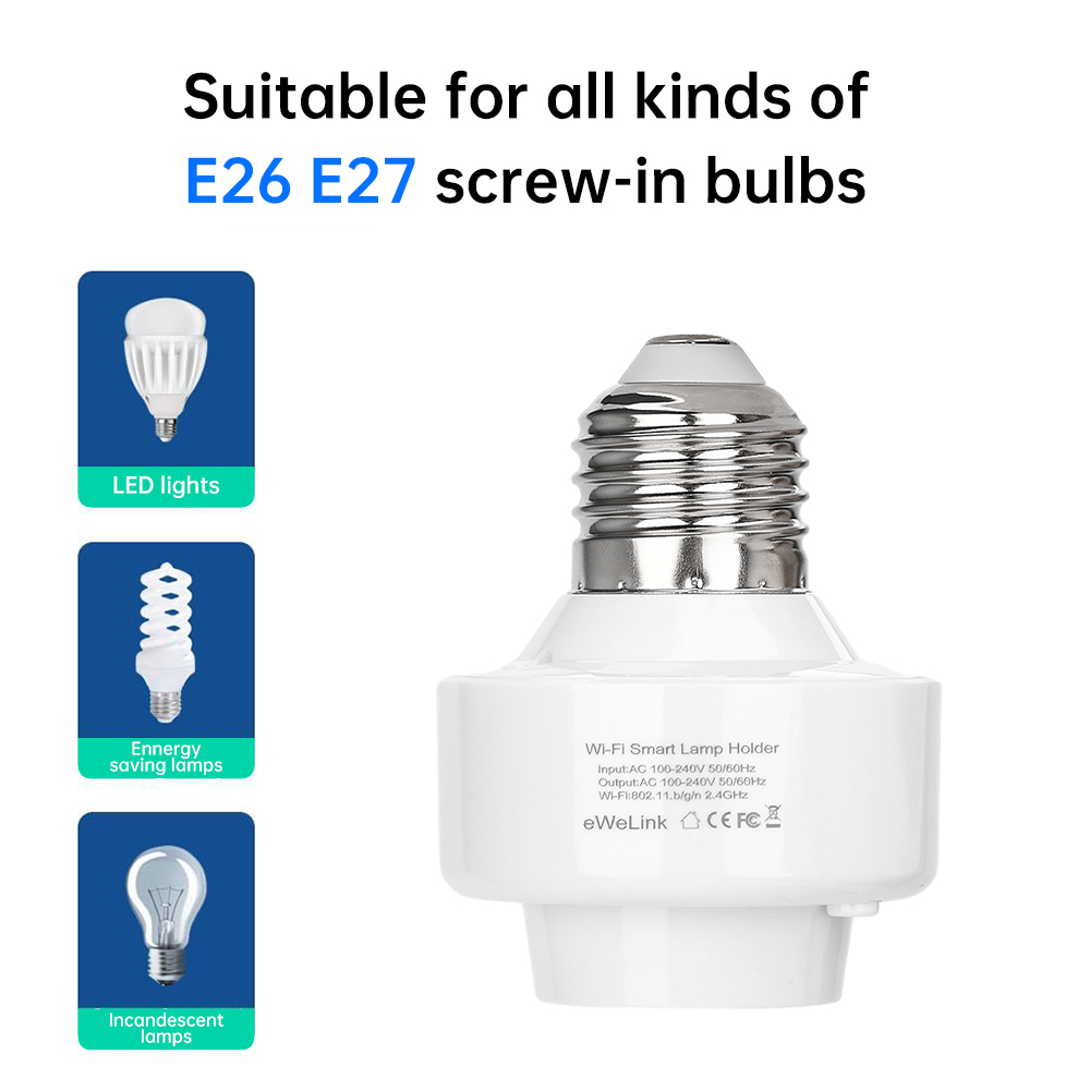 Smart WiFi Bulb Socket E26 E27 with APP Remote Control Compatible Alexa Home Group Voice Timer Function