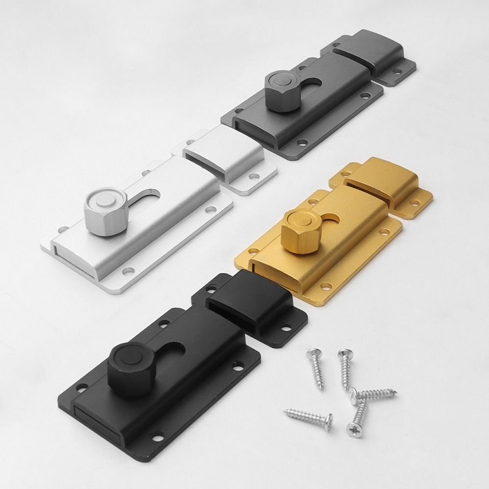 Premium Non Perforated Aluminum Alloy Door Latch Anti-Theft Hardware Door Lock Buckle, Durable Safety Door Latch Accessories
