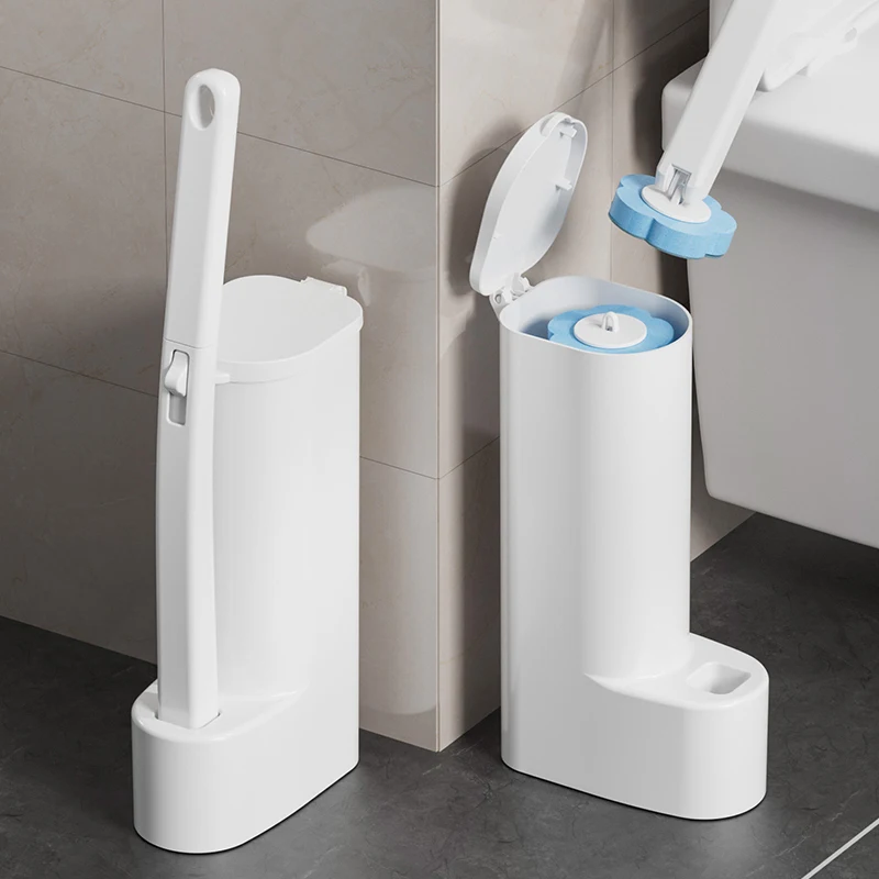 Disposable Toilet Brush Replaceable Wall-mounted Long Handle Toilet Brush Cleaning Tools WC Bathroom Accessories