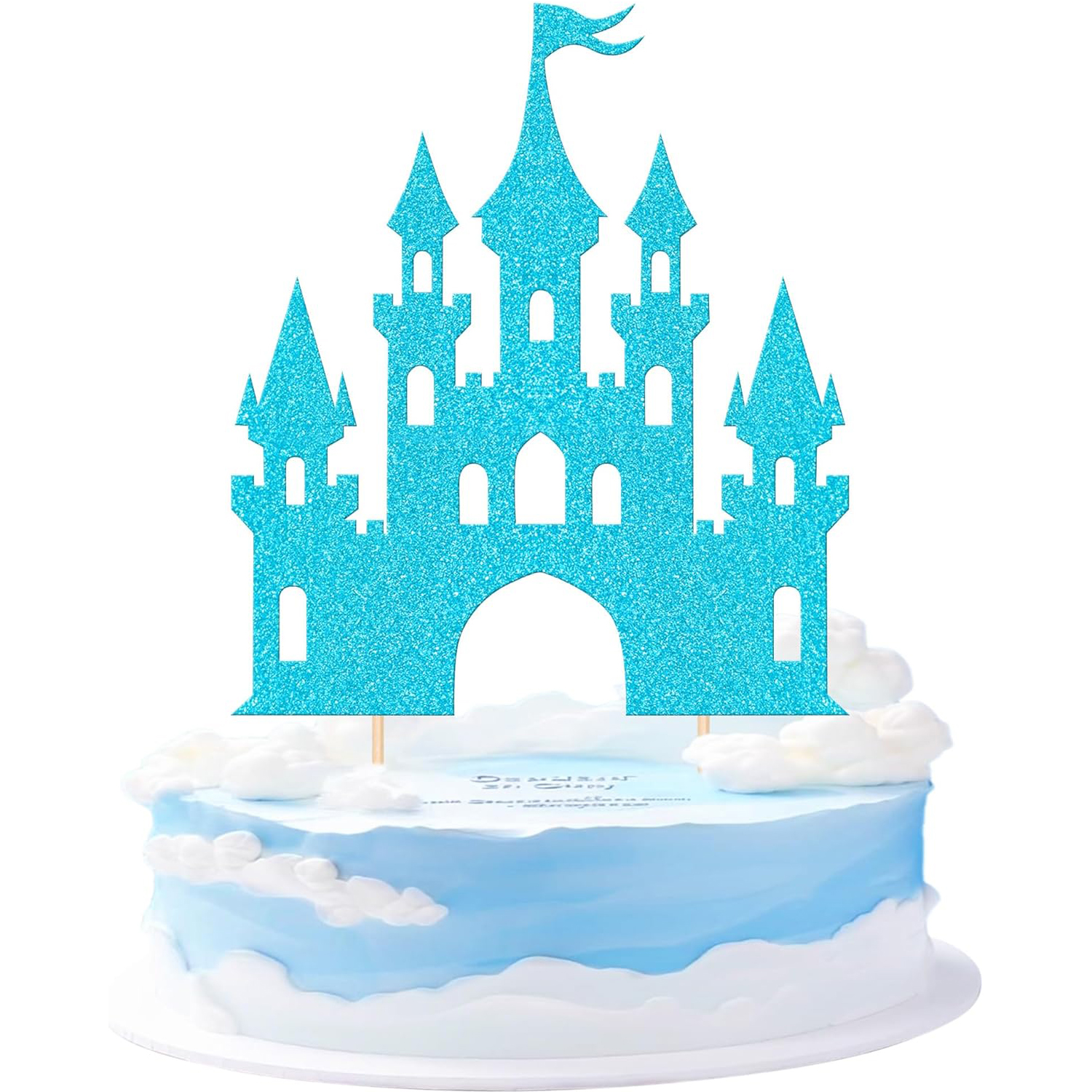 1 PCS Castle Cake Topper Princess Cake Topper, Castle Theme Birthday Party Cake Decoration, Baby Shower Girls Party Supplies