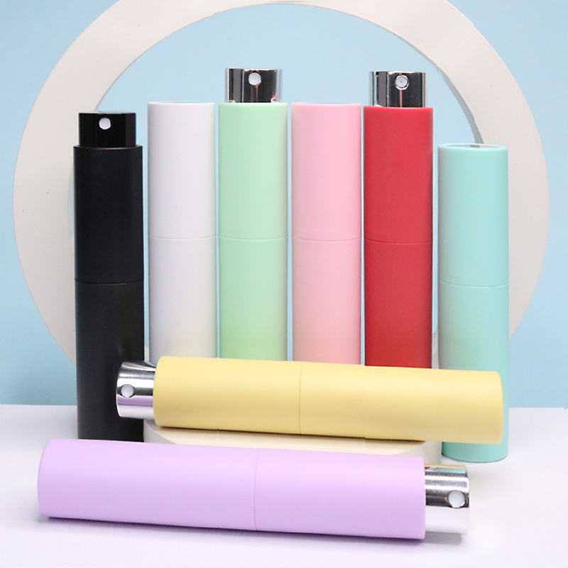 2/5pcs 10ml Plastic Rotary Perfume Bottle, Reusable Travel Spray Bottle, Portable Cologne Spray, Pocket Perfume Sample Bottle