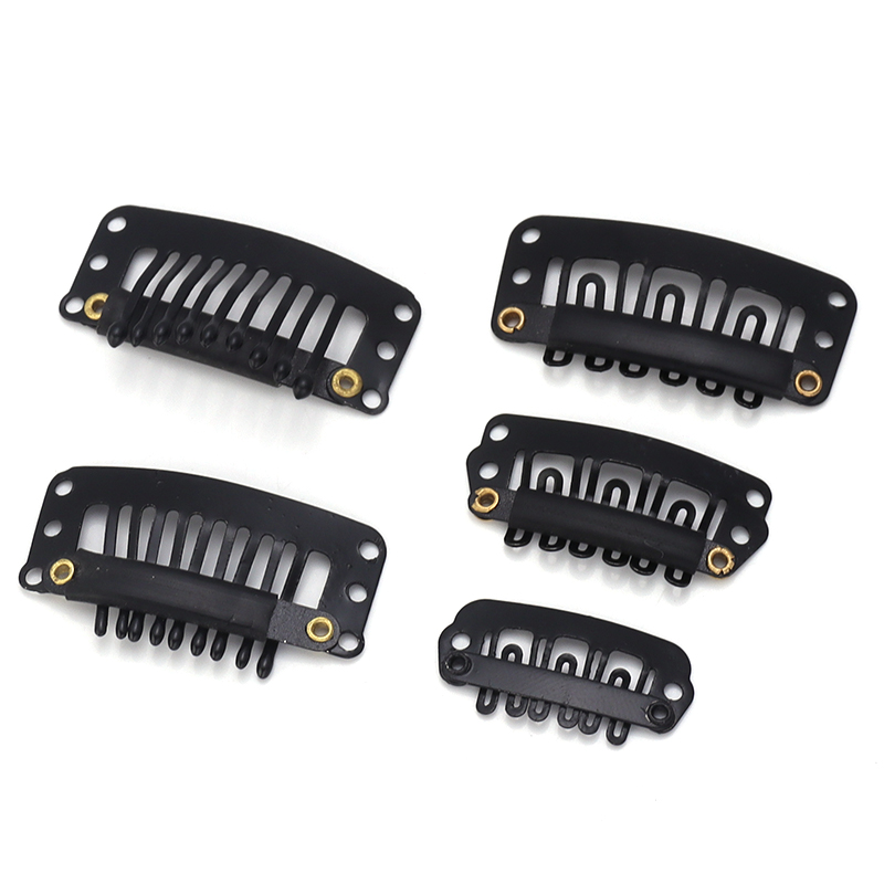 20pcs 2.3cm-3.2cm Black Color Wig Clips Metal Snap Clip For Hair Extension PP Hairpins Large Clips Comb Styling Tools Supplies