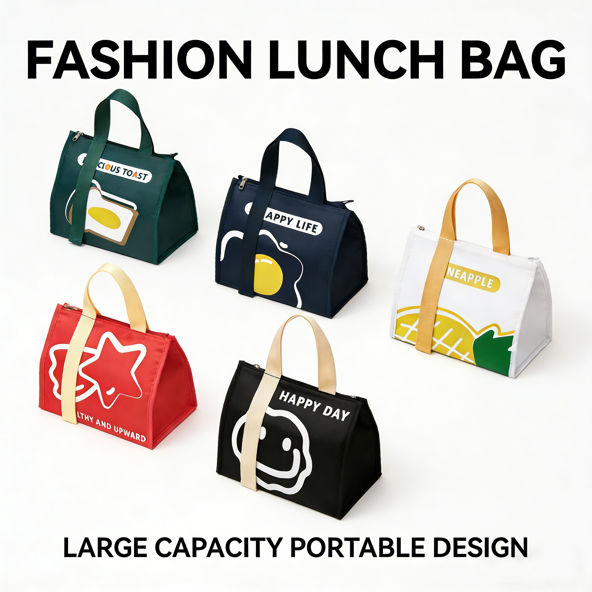 Insulated Lunch Bag for Women Men, Reusable Lunch Box Tote with Aluminum Foil Lining, Waterproof Thermal Lunch Cooler Bag for Of