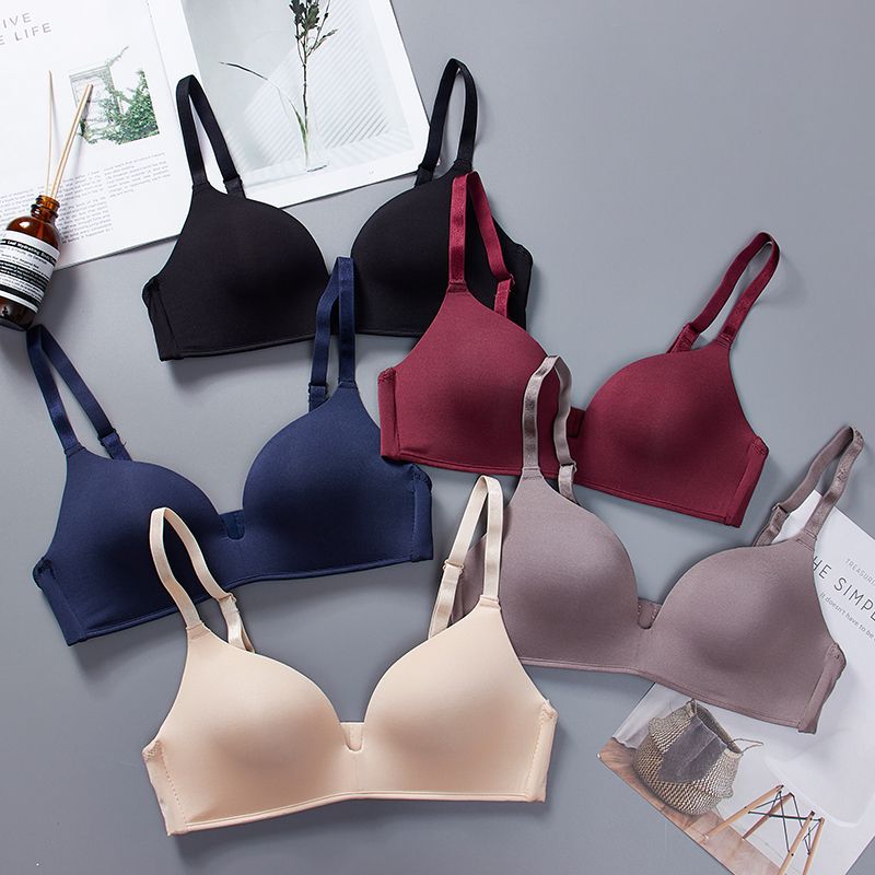 Ultra Thin Ice Silk Wireless Bra For Women Gather Underwear Push Up Simple Lingerie Seamless Brassiere Bralettle