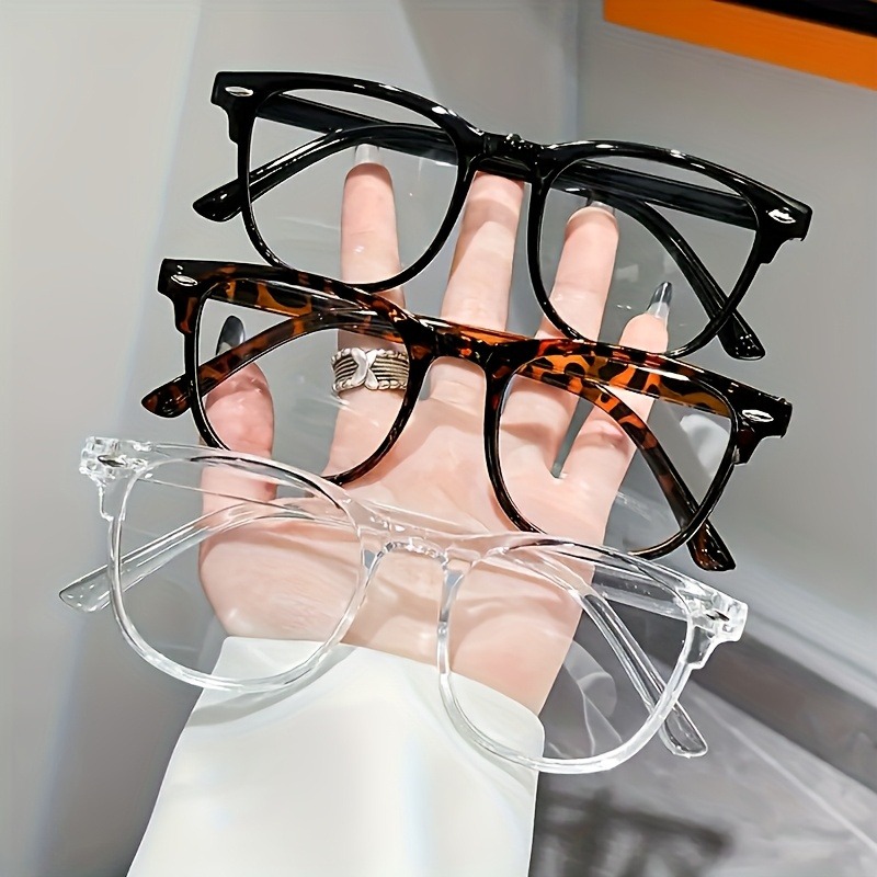 2 pairs of retro lightweight round frame glasses with clear lenses - fashionable and versatile