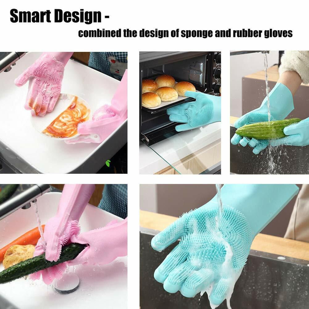Magic Silicone Robber Washing Kitchen Gloves