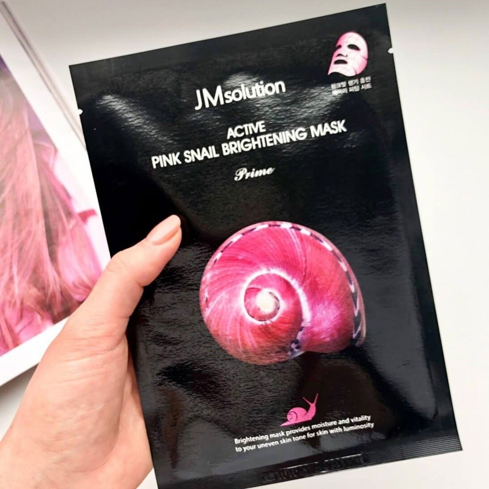 1 sheet (single sheet) JM Solution Active Pink Snail Regenerating Korean Facial Skin Care Mask -Vitamin B Bright Nourishing Glow Mask-for all skin JMsolution