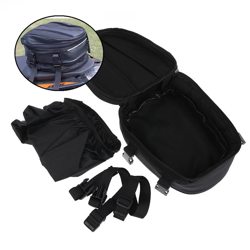 Premium Waterproof Motorcycle Tail Bag; Universal Racing Scooter Side Back Seat Bag Storage Box