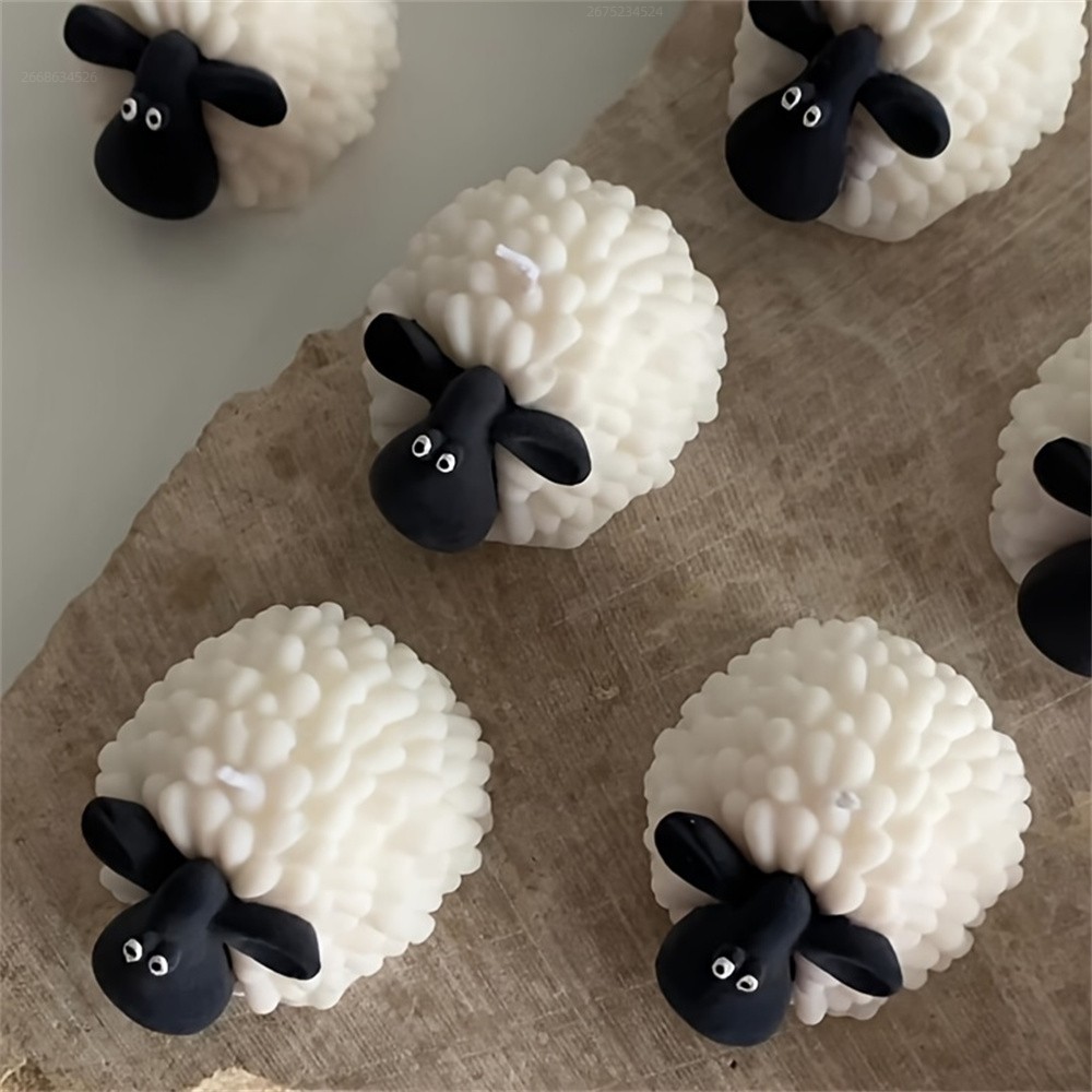 3D Sheep Candle Silicone Mold Animal Goat Candy Cake Baking Mold Handmade Candle Cake Decoration Tool