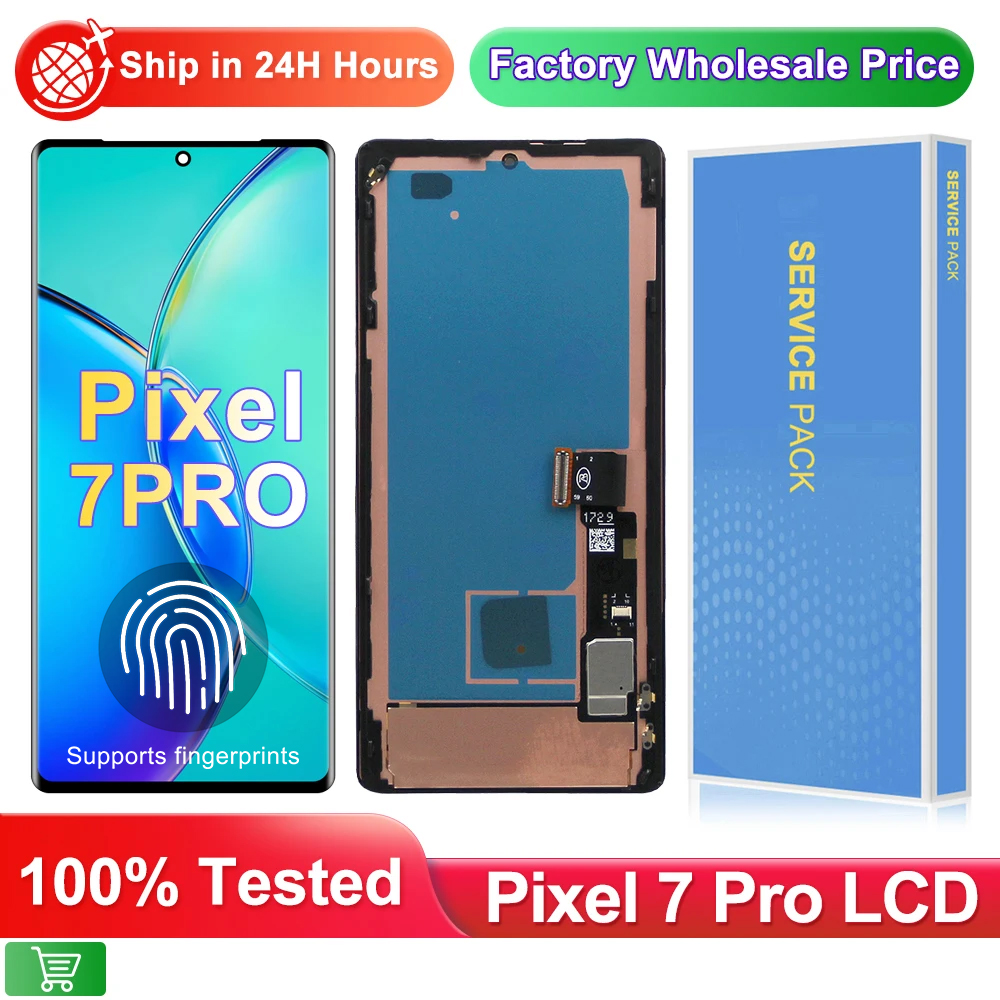 6.7" Super AMOLED lcd For Google Pixel 7 Pro Display GP4BC GE2AE GFE4J Digital Touch Screen For Google Pixel7 Pro with Frame