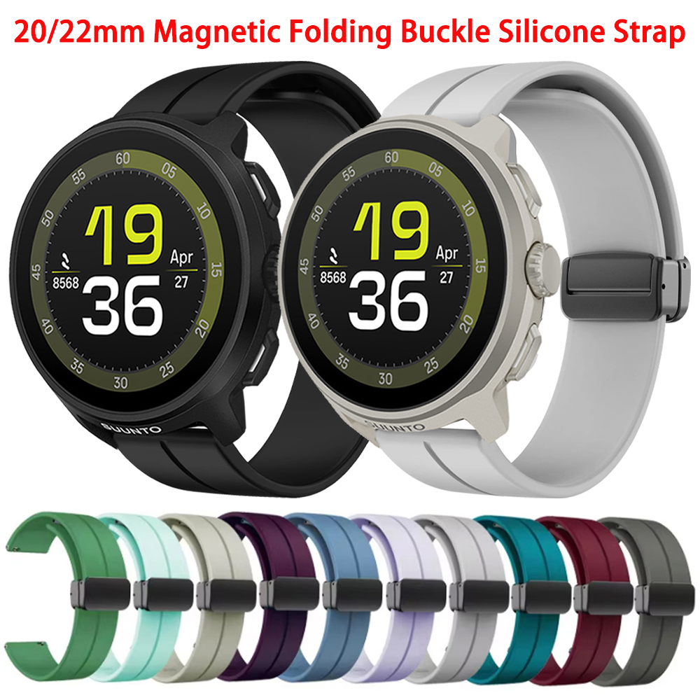 Magnetic Folding Buckle Silicone Band for SUUNTO RACE RUN Strap for SUUNTO RACE S/Ocean/VERTICAL/5 9 PEAK PRO/3 Fitness Bracelet