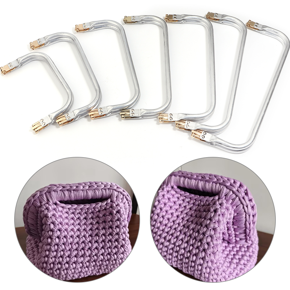 1pc/lot Metal Rectangular Handbag Frame Handle Lock For Jewelry Making DIY Women Girls HandBags Frame Accessories