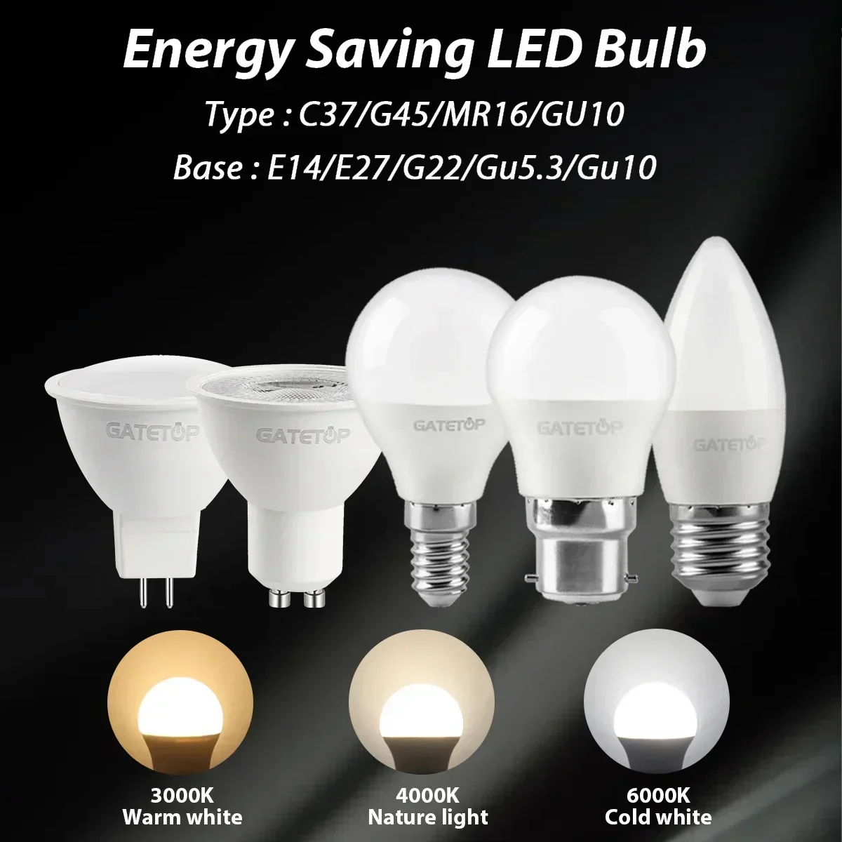 4pcs Mini Led Bulb GU10 GU5.3 Spot Light Lamps E27 B22 E14 AC 220V 120V 5W 6W 7W Warm White Cold Light Lampada for Home Room