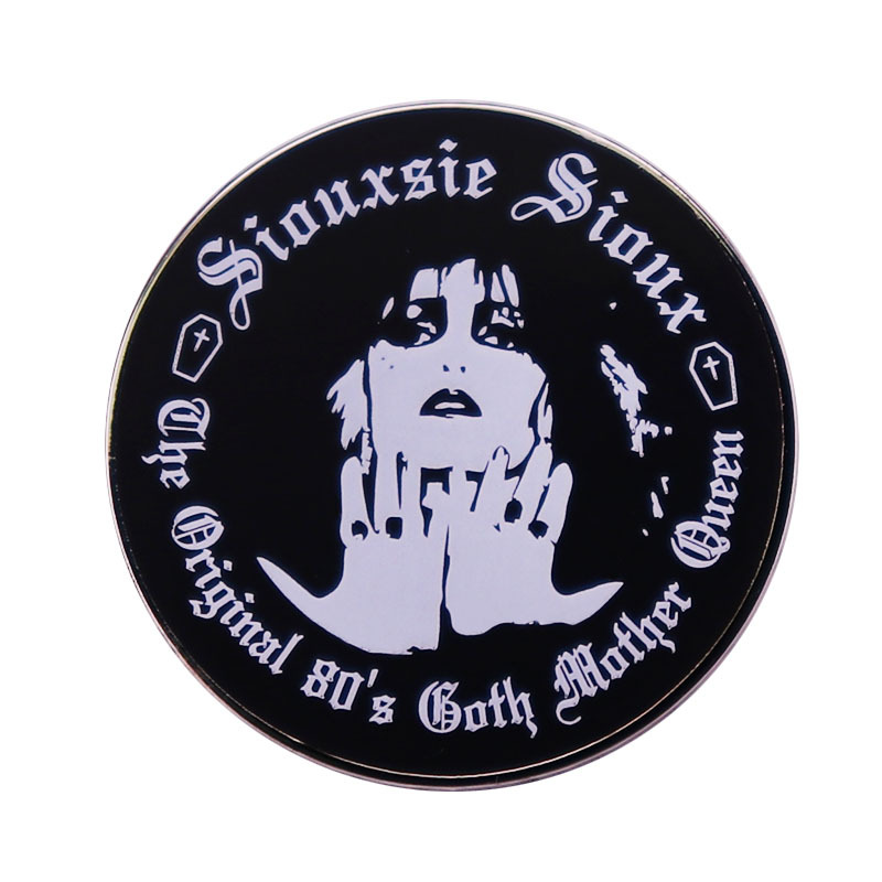 1pc Siouxsie Sioux "Goth Mother" Enamel Pin - 80s Goth Punk Design, Vintage Gothic Style for Daily Wear & Post-Punk