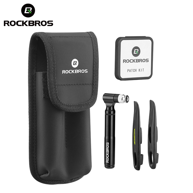 ROCKBROS Bicycle Flat Tire Repair Kit Tool Set Bicycle Tools 130Psi Pump Multi Tool Soft Tire Patch Tire Lever Multitool