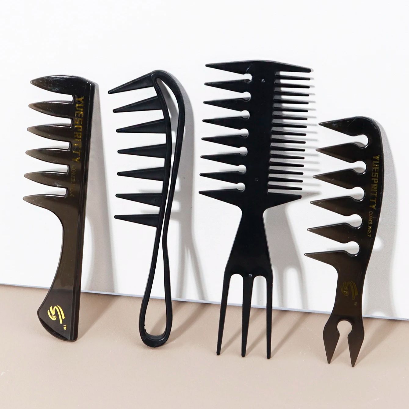 4pcs wide toothed comb, hair quality comb, back comb, down cut comb, home hairdressing,special for real hair