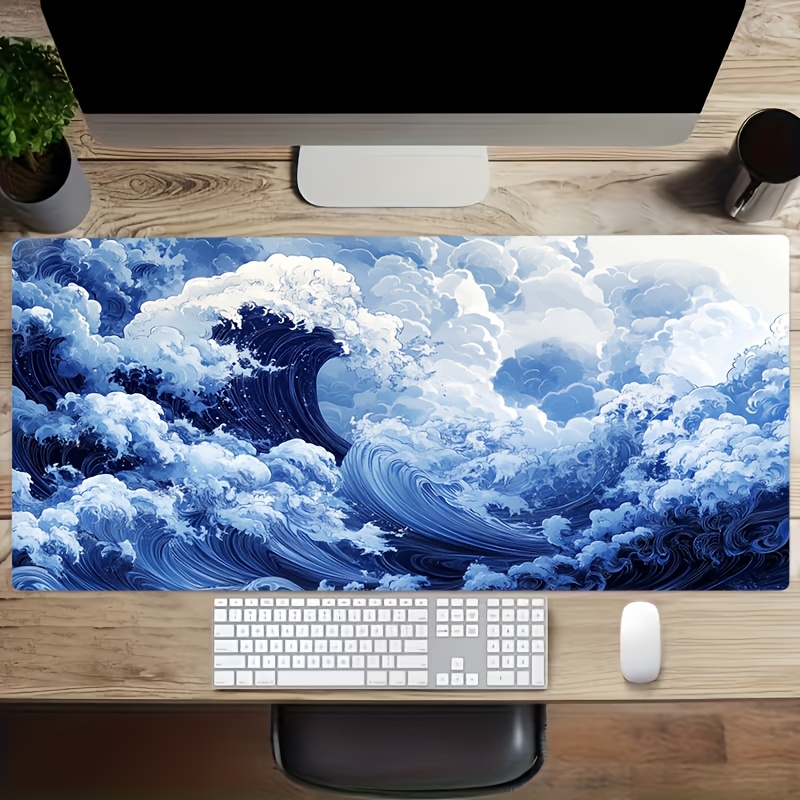 Minimal Desk Setup Mouse Pad Gaming Cloth Surface Non Slip Base PC Laptop Keyboard Desk Mat