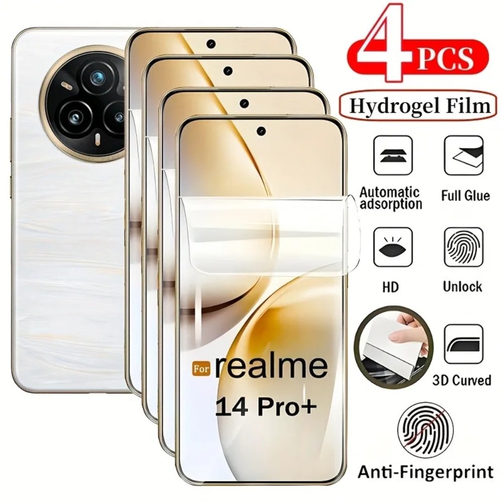 4Pcs Hydrogel Film for Realme P4 Pro GT 7 C71 C75 Realm 15 14 Pro Plus 14 15 14X 14 13 Plus 13 12 11 Pro Plus 12 11 Film