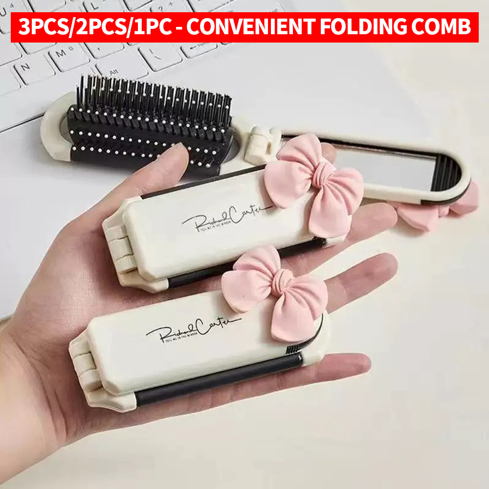 3PCS/2PCS/1PC Folding Air Cushion Comb Portable Convenient Mini Comb Mirror Comb Integrated Folding Massage Hairdressing Comb