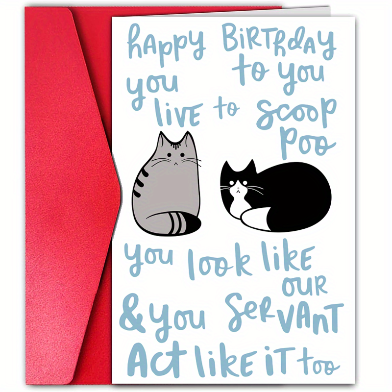 1pc Funny Birthday Card, Creative Cute Cat Birthday Greeting Card, for Best Friends and Family, the Best for Sisters.