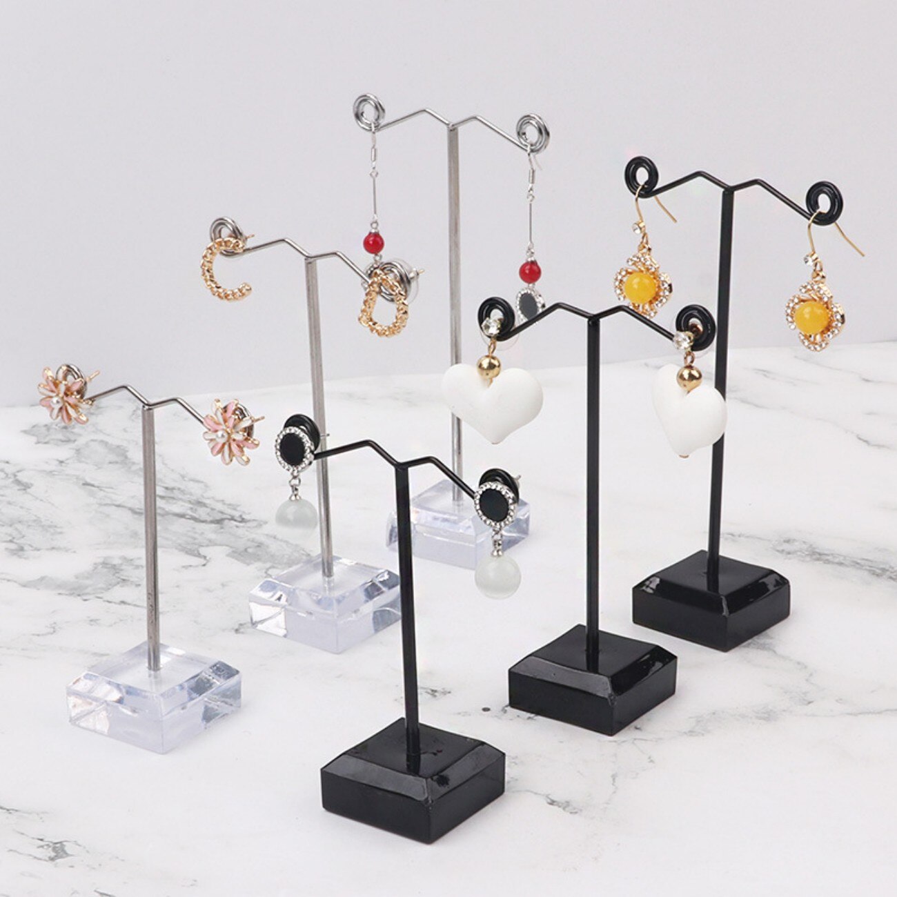 Mini Metal Earring Display Rack Acrylic Large Medium Small Size Earrings Necklace Bracelets Placement Rack Jewelry Display Stand