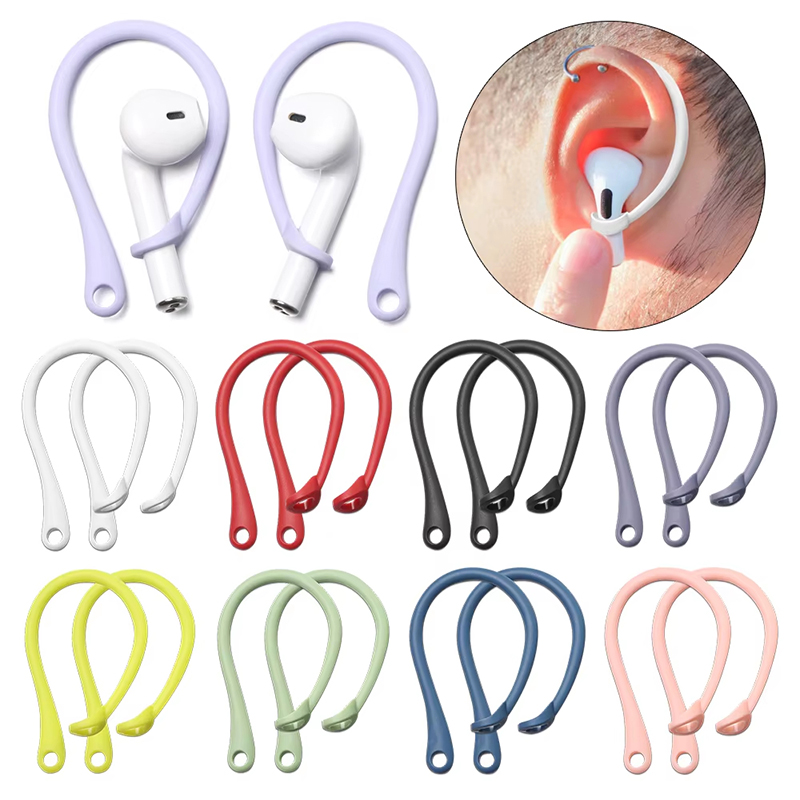 1 Pairs Anti-lost Earhooks for AirPods 1 2 3 4 Sports Silicone Anti-drop Ear Hook For AirPods Pro Wireless Earphone Hooks