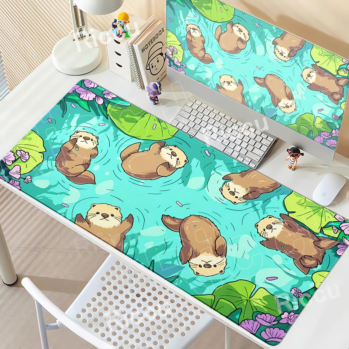 Cute Otter Mouse Pad Large Kawaii Animal Office Game Desk Mats XXL Rubber Anti-slip Gaming Keyboard Mousepad HD PC Extended Pads