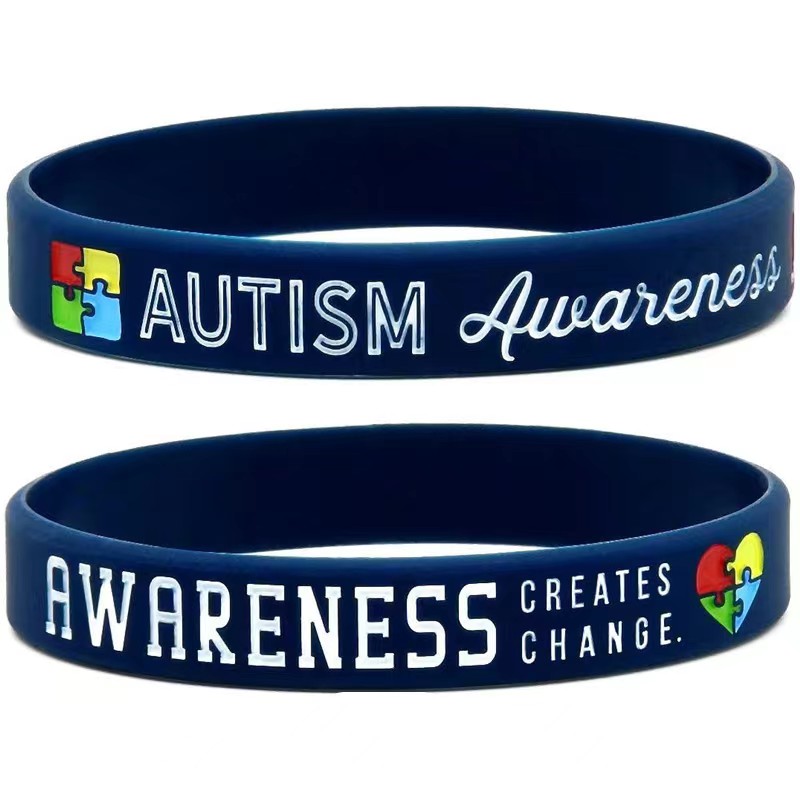 1pc/2pcs autism wristband silicone bracelet2