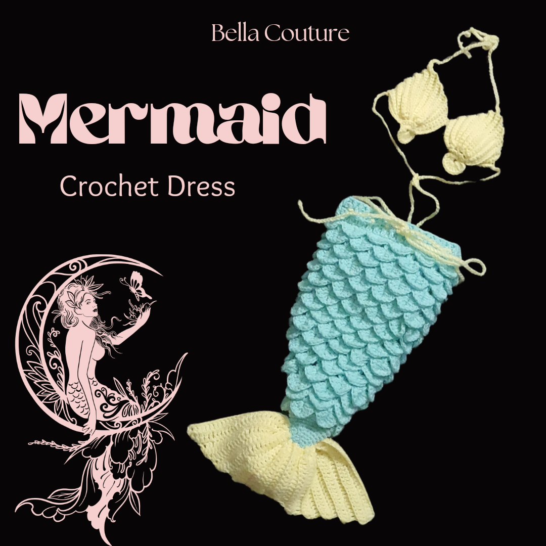 Handmade Woolen Crochet Mermaid Dress for Newborn Photoshoots
from Bella