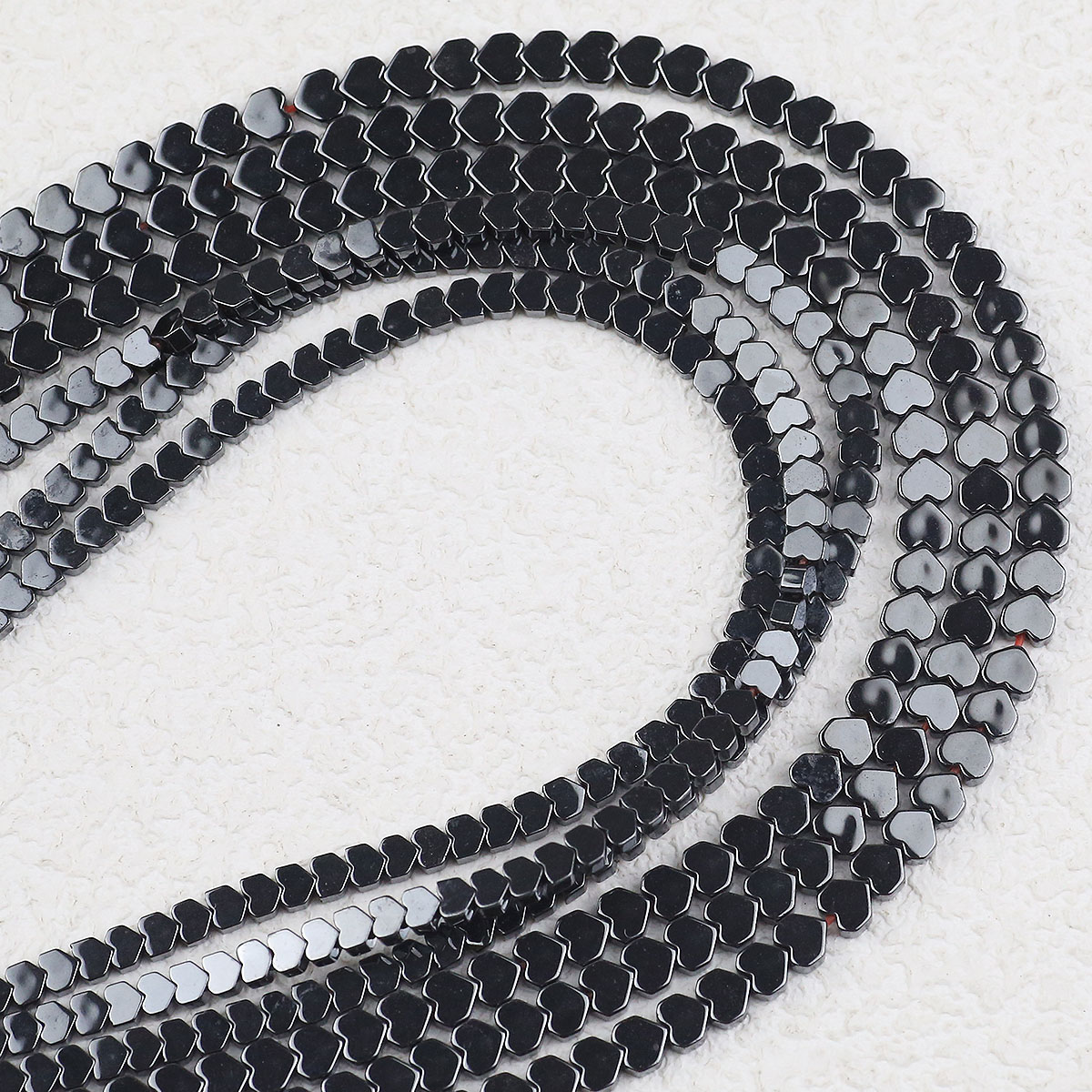 3/4MM Black Hematite Love Heart Natural Plating Beads Loose For Jewelry Making Bracelets Pendants Necklaces DIY Accessories