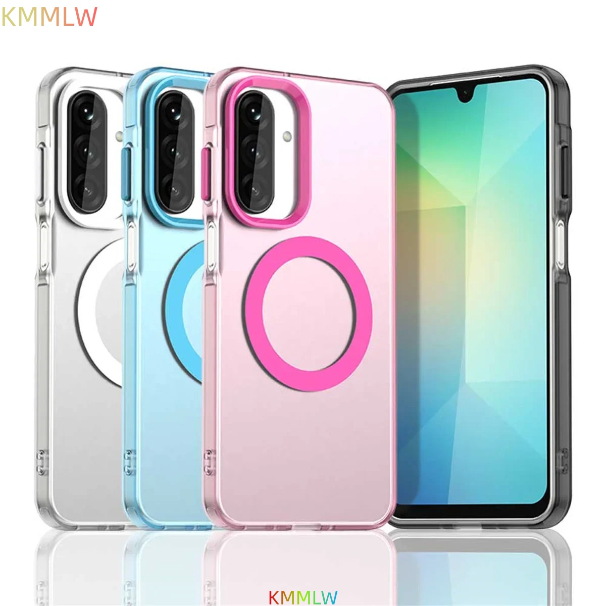 Charging Case For S26 S25 S24 S23 Ultra PLus S25FE S23FE Cover Candy Colors Transparent Back Shell Fundas Coque