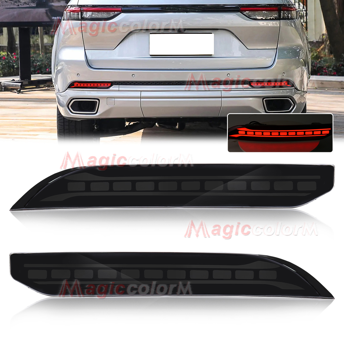 Brake Light Turn Signal Tail Light Assemblies LED Rear Bumper Reflector for 5 2022 2023